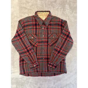 VTG Cranbrook Wool Flannel Shirt L Red Plaid Cabin Lodge Outdoors Paul Bunyan